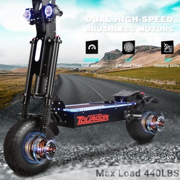 X1372VPRO Adult Electric Scooter 10000W 65MPH, 75 Miles 72V 40Ah Battery, 13" Road Tires Hyper Performance Commuter2